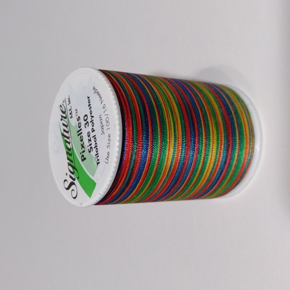 2/$20 Signature Pixelles Variegated Thread 500 YDS M28 Primaries Rare